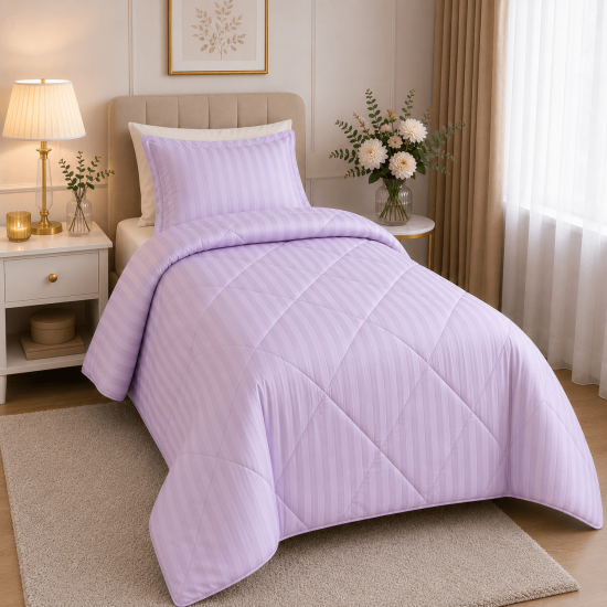 ΠΑΠΛΩΜΑ ΣΑΤΕΝ ΡΙΓΕ ΜΟΝΟ 160X240 LILAC