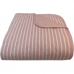 ΚΟΥΒΕΡΛΙ ΥΠΕΡΔΙΠΛΑ 220X240 STRIPE DUSTY ROSE