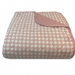 ΚΟΥΒΕΡΛΙ ΥΠΕΡΔΙΠΛΑ 220X240 PIED DE POULE DUSTY ROSE