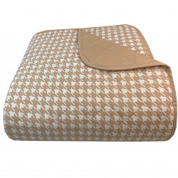 ΚΟΥΒΕΡΛΙ ΥΠΕΡΔΙΠΛΑ 220X240 PIED DE POULE BEIGE