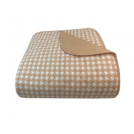 ΚΟΥΒΕΡΛΙ ΥΠΕΡΔΙΠΛΑ 220X240 PIED DE POULE BEIGE