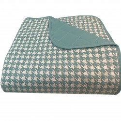 ΚΟΥΒΕΡΛΙ ΥΠΕΡΔΙΠΛΑ 220X240 PIED DE POULE PETROL