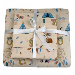 ΣΕΤ ΠΑΙΔΙΚΟ ΚΟΥΒΕΡΛΙ ΜΕ ΣΕΝΤΟΝΙ ΚΑΙ ΜΑΞΙΛΑΡΟΘΗΚΕΣ BOHO ANIMALS