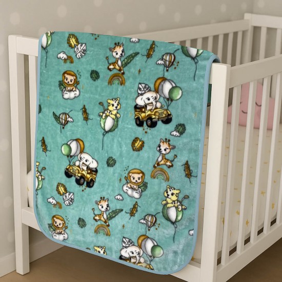 ΒΡΕΦΙΚΗ ΚΟΥΒΕΡΤΑ ΚΟΥΝΙΑΣ (110Χ140) ΒΕΛΟΥΤΕ HAPPY ZOO