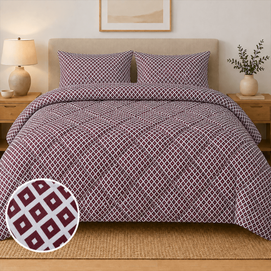 ΠΑΠΛΩΜΑ ΥΠΕΡΔΙΠΛΟ 220X240 ARIEL RED WINE