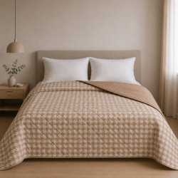 ΚΟΥΒΕΡΛΙ ΥΠΕΡΔΙΠΛΑ 220X240 PIED DE POULE BEIGE