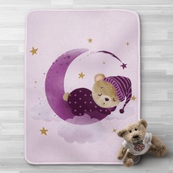 Κουβέρτα Κούνιας 100X140 - Sleeping Bear Μωβ