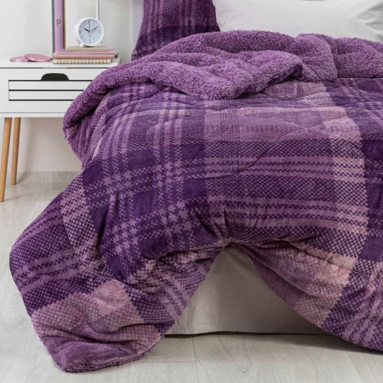 Κουβερτοπάπλωμα Μονό Παιδικό 160X220 - Boxy Μωβ