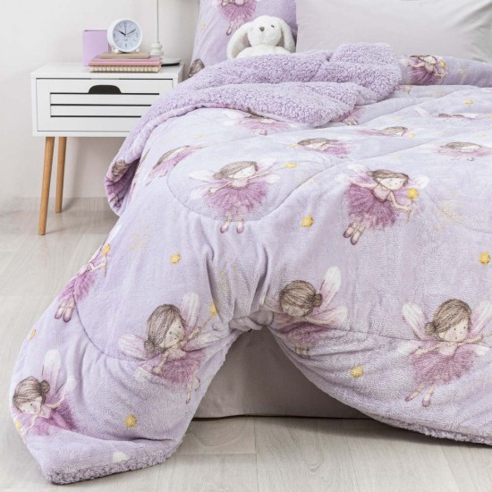 Κουβερτοπάπλωμα Μονό Παιδικό 160X220 - Fantasia Λιλά