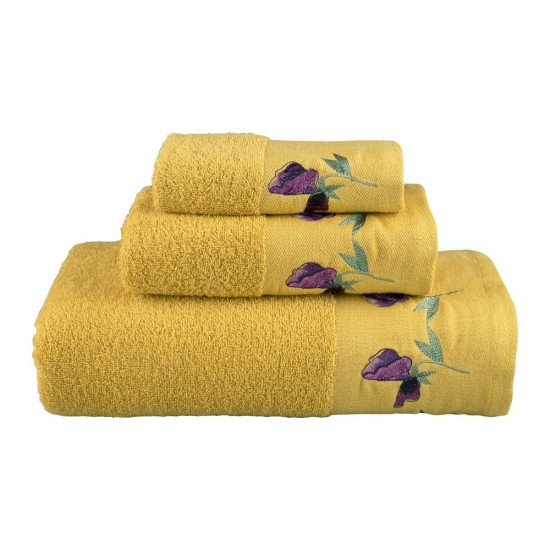 Σετ Πετσέτες 3 Τεμ. (30X50 - 50X90 - 70X140) - Sweet Pea Ώχρα