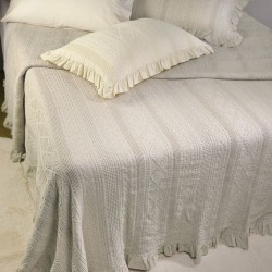 Κουβέρτα Υπέρδιπλη με Βολάν Down Town 230Χ260 - Σχ.454 Beige 