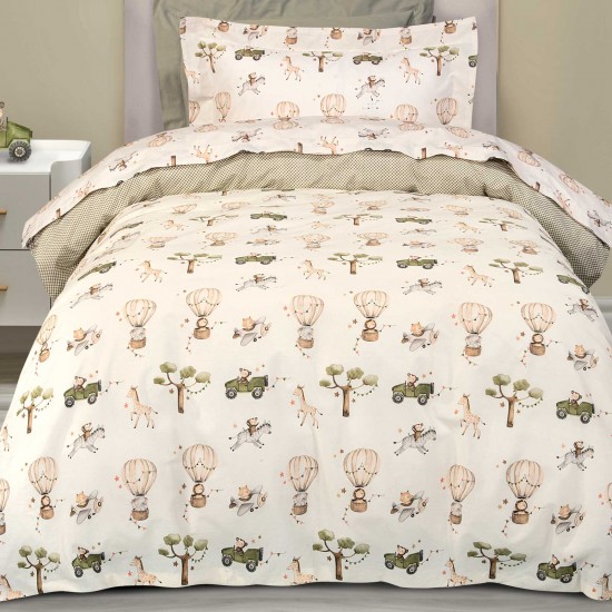 GREENWICH POLO CLUB ΣΕΤ ΣΕΝΤΟΝΙΑ ΜΟΝΑ ESSENTIAL 8860 IVORY, OLIVE GREEN