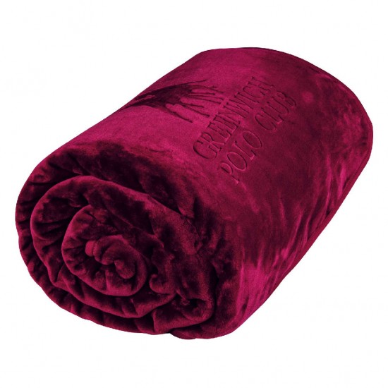 GREENWICH POLO CLUB ΚΟΥΒΕΡΤΑ VELOUR ΜΟΝΗ ESSENTIAL 3438 ΜΠΟΡΝΤΩ