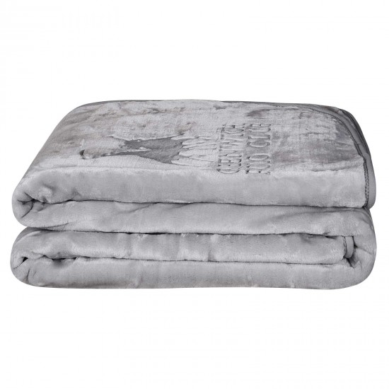 GREENWICH POLO CLUB ΚΟΥΒΕΡΤΑ VELOUR ΜΟΝΗ ESSENTIAL 3442 LIGHT GREY