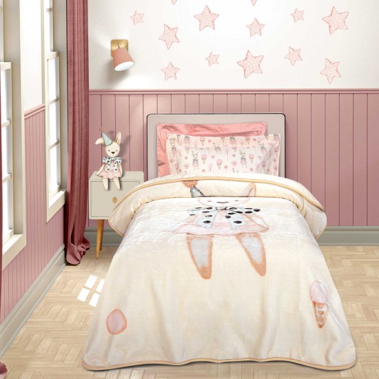 GREENWICH POLO CLUB ΚΟΥΒΕΡΤΑ VELOUR JUNIOR ESSENTIAL 8859 CREAM