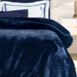 GREENWICH POLO CLUB ΚΟΥΒΕΡΤΑ VELOUR ΥΠΕΡΔΙΠΛH ESSENTIAL 3439 ΜΠΛΕ