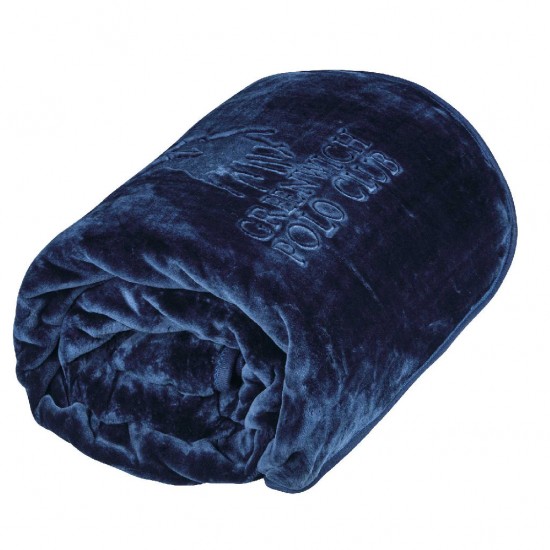 GREENWICH POLO CLUB ΚΟΥΒΕΡΤΑ VELOUR ΥΠΕΡΔΙΠΛH ESSENTIAL 3439 ΜΠΛΕ