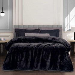 GREENWICH POLO CLUB ΚΟΥΒΕΡΤΑ VELOUR ΥΠΕΡΔΙΠΛH ESSENTIAL 3440 ΜΑΥΡΟ