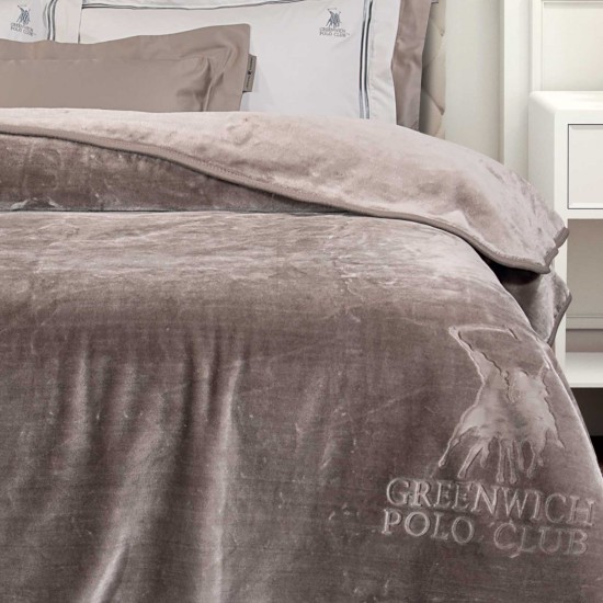GREENWICH POLO CLUB ΚΟΥΒΕΡΤΑ VELOUR ΥΠΕΡΔΙΠΛΗ ESSENTIAL 3497 TAUPE