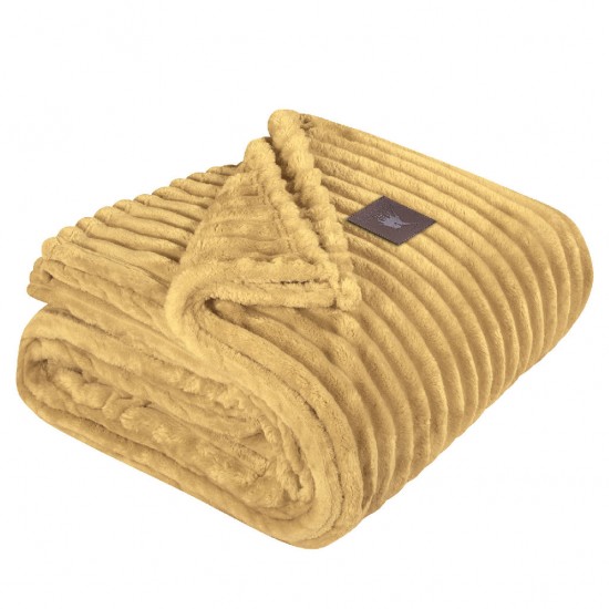 GREENWICH POLO CLUB ΚΟΥΒΕΡΤΑ FLEECE 160X220 ESSENTIAL 3488 OCHRE