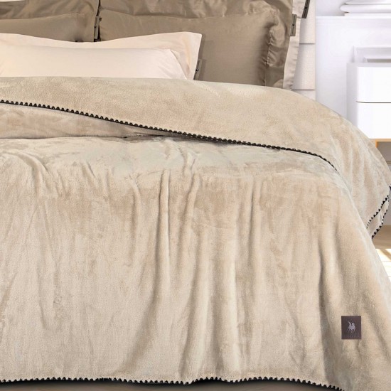 GREENWICH POLO CLUB ΚΟΥΒΕΡΤΑ FLEECE 170X240 ESSENTIAL 4438 BEIGE
