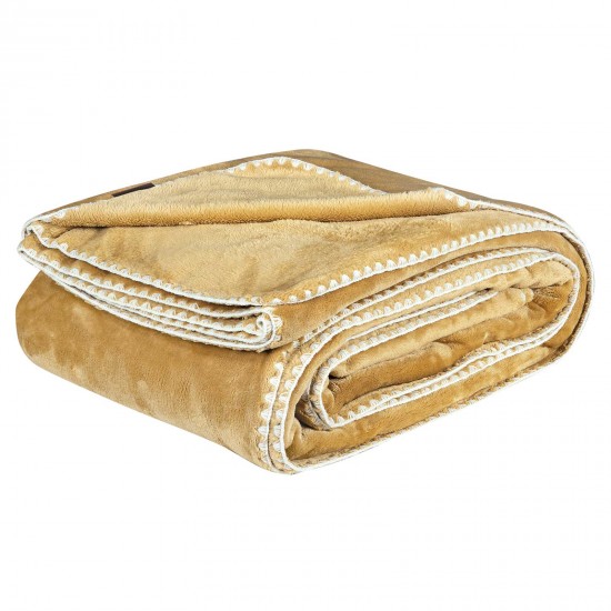 GREENWICH POLO CLUB ΚΟΥΒΕΡΤΑ FLEECE 170X240 ESSENTIAL 4441 OCHRE