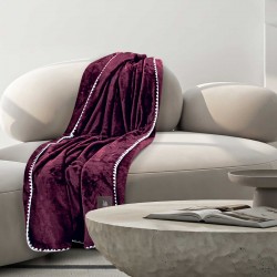 GREENWICH POLO CLUB ΚΟΥΒΕΡΤΑ ΚΑΝΑΠΕ FLEECE 130Χ170 ESSENTIAL 4440 BORDEAUX