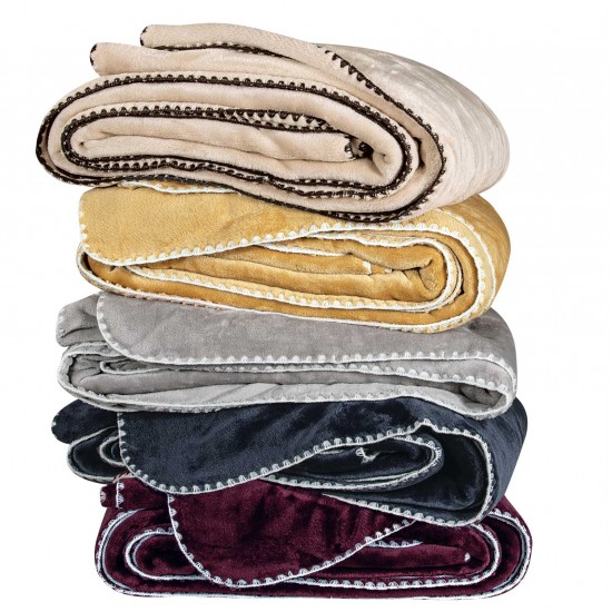 GREENWICH POLO CLUB ΚΟΥΒΕΡΤΑ FLEECE 220X240 ESSENTIAL 4440 BORDEAUX