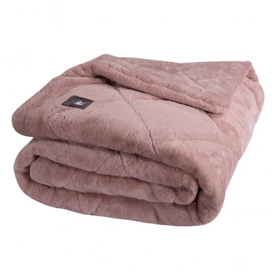 GREENWICH POLO CLUB ΚΟΥΒΕΡΤΟΠΑΠΛΩΜΑ RABBIT  FAUX FUR ΥΠΕΡΔΙΠΛΟ 3445 NUDE