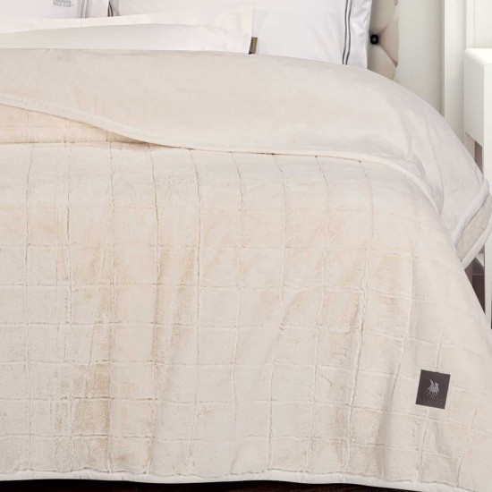 GREENWICH POLO CLUB ΚΟΥΒΕΡΤΑ FAUX FUR ΥΠΕΡΔΙΠΛΗ PREMIUM 3451 IVORY