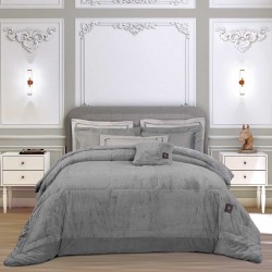 GREENWICH POLO CLUB ΚΟΥΒΕΡΤΟΠΑΠΛΩΜΑ RABBIT FAUX FUR KING PREMIUM 3964 GREY