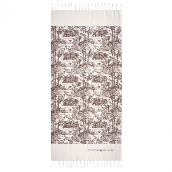 GREENWICH POLO CLUB PAREO PRINTED 80Χ180 3668 BROWN
