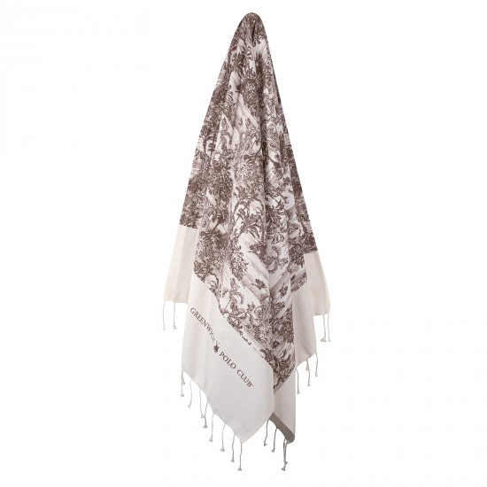 GREENWICH POLO CLUB PAREO PRINTED 80Χ180 3668 BROWN