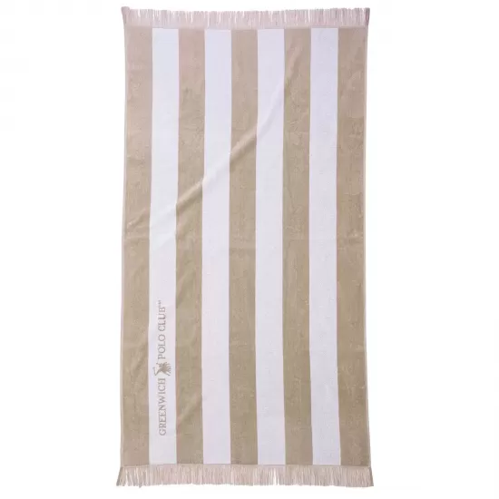 GREENWICH POLO CLUB ΠΕΤΣΕΤΑ ΘΑΛΑΣΣΗΣ 90Χ170 3729 TAUPE, WHITE