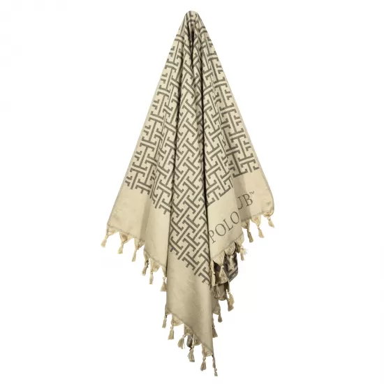GREENWICH POLO CLUB ΠΕΤΣΕΤΑ-ΠΑΡΕΟ 90Χ170 4057 BEIGE, BLACK