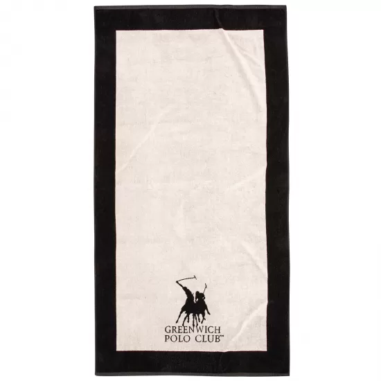 GREENWICH POLO CLUB ΠΕΤΣΕΤΑ ΘΑΛΑΣΣΗΣ 90Χ180 3858 BLACK, ECRU