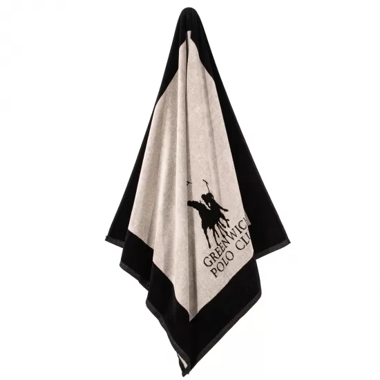 GREENWICH POLO CLUB ΠΕΤΣΕΤΑ ΘΑΛΑΣΣΗΣ 90Χ180 3858 BLACK, ECRU