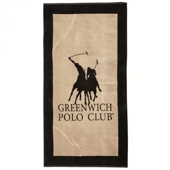 GREENWICH POLO CLUB ΠΕΤΣΕΤΑ ΘΑΛΑΣΣΗΣ 90Χ180 4020 BLACK, TAUPE