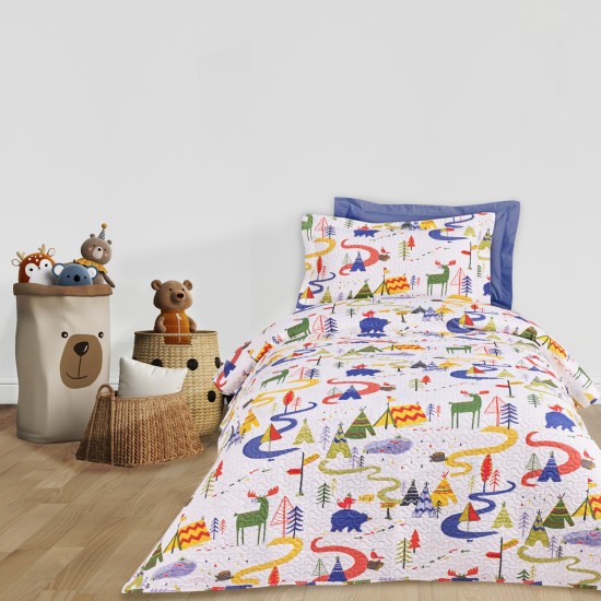 DAS KIDS ΚΟΥΒΕΡΛΙ ΜΟΝΟ 4927 BLUE, GREEN, WHITE