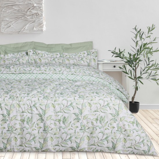 DAS HOME ΚΟΥΒΕΡΛΙ ΥΠΕΡΔΙΠΛΟ DAILY 3173 GREEN, WHITE