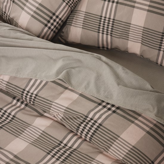 DAS HOME ΣΕΤ ΠΑΠΛΩΜΑΤΟΘΗΚΗ ΥΠΕΡΔΙΠΛΗ HAPPY FLANNEL 9679 BEIGE, OLIVE