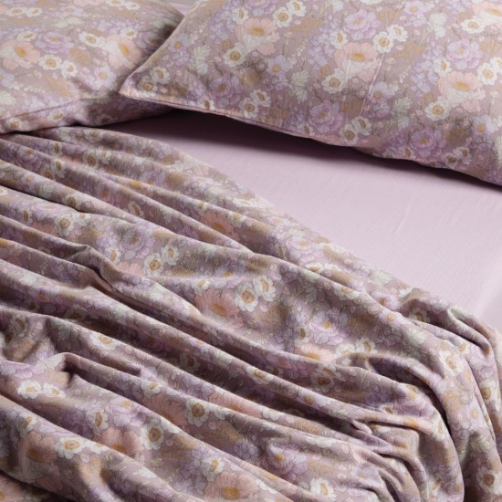 DAS HOME ΣΕΤ ΠΑΠΛΩΜΑΤΟΘΗΚΗ ΥΠΕΡΔΙΠΛΗ HAPPY FLANNEL 9682 GREY, LILAC