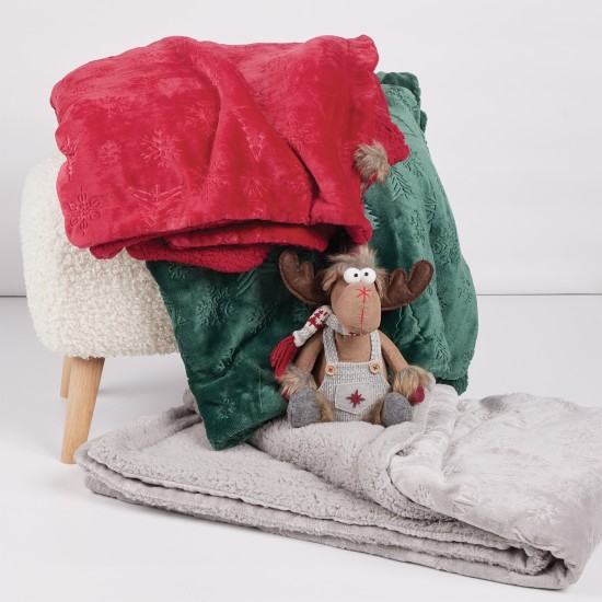 DAS HOME ΚΟΥΒΕΡΤΑ FLEECE 130Χ170 CHRISTMAS 1373 GREY