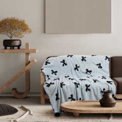 DAS HOME ΚΟΥΒΕΡΤΑ ΚΑΝΑΠΕ JACQUARD FLEECE 1380 LIGHT BLUE