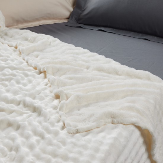 DAS HOME ΚΟΥΒΕΡΤΑ BUBBLE FLEECE 160Χ220 1369 IVORY