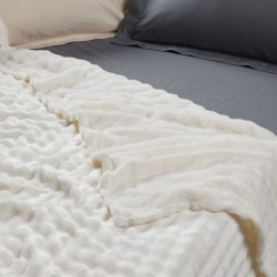 DAS HOME ΚΟΥΒΕΡΤΑ BUBBLE FLEECE 240Χ260 1369 IVORY