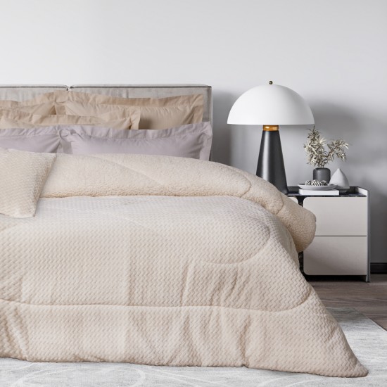 DAS HOME ΚΟΥΒΕΡΤΟΠΑΠΛΩΜΑ SHERPA ΜΟΝΟ 1366 ECRU