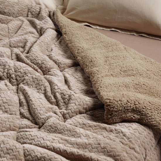 DAS HOME ΚΟΥΒΕΡΤΟΠΑΠΛΩΜΑ SHERPA ΜΟΝΟ 1367 TAUPE