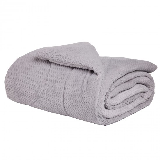 DAS HOME ΚΟΥΒΕΡΤΟΠΑΠΛΩΜΑ SHERPA ΥΠΕΡΔΙΠΛΟ 1368 GREY