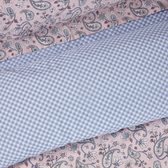 DAS HOME ΣΕΤ ΣΕΝΤΟΝΙΑ ΜΟΝΑ ΜΕ ΛΑΣΤΙΧΟ CASUAL 5427 SALMON, WHITE